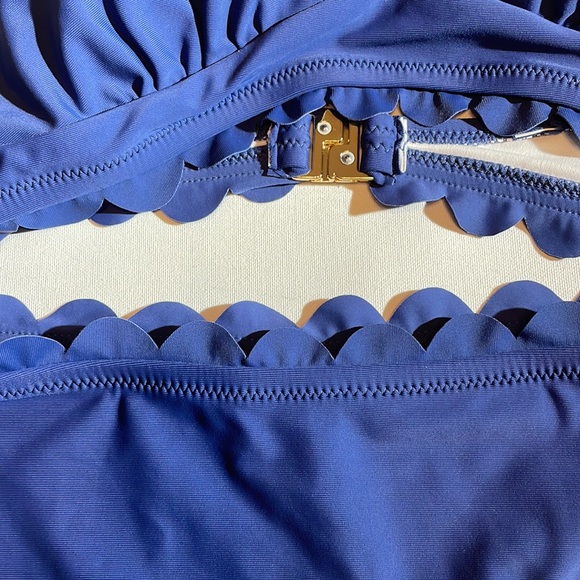 Charmo blue scalloped Swimsuit bikini two-piece Small NWT - Picture 2 of 8